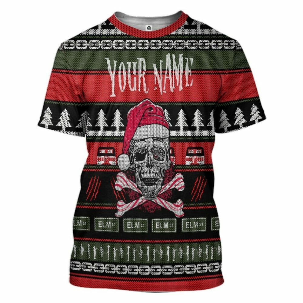 3D Custom Skul Hässliche Weihnachten T-Shirt Hoodie Bekleidung
