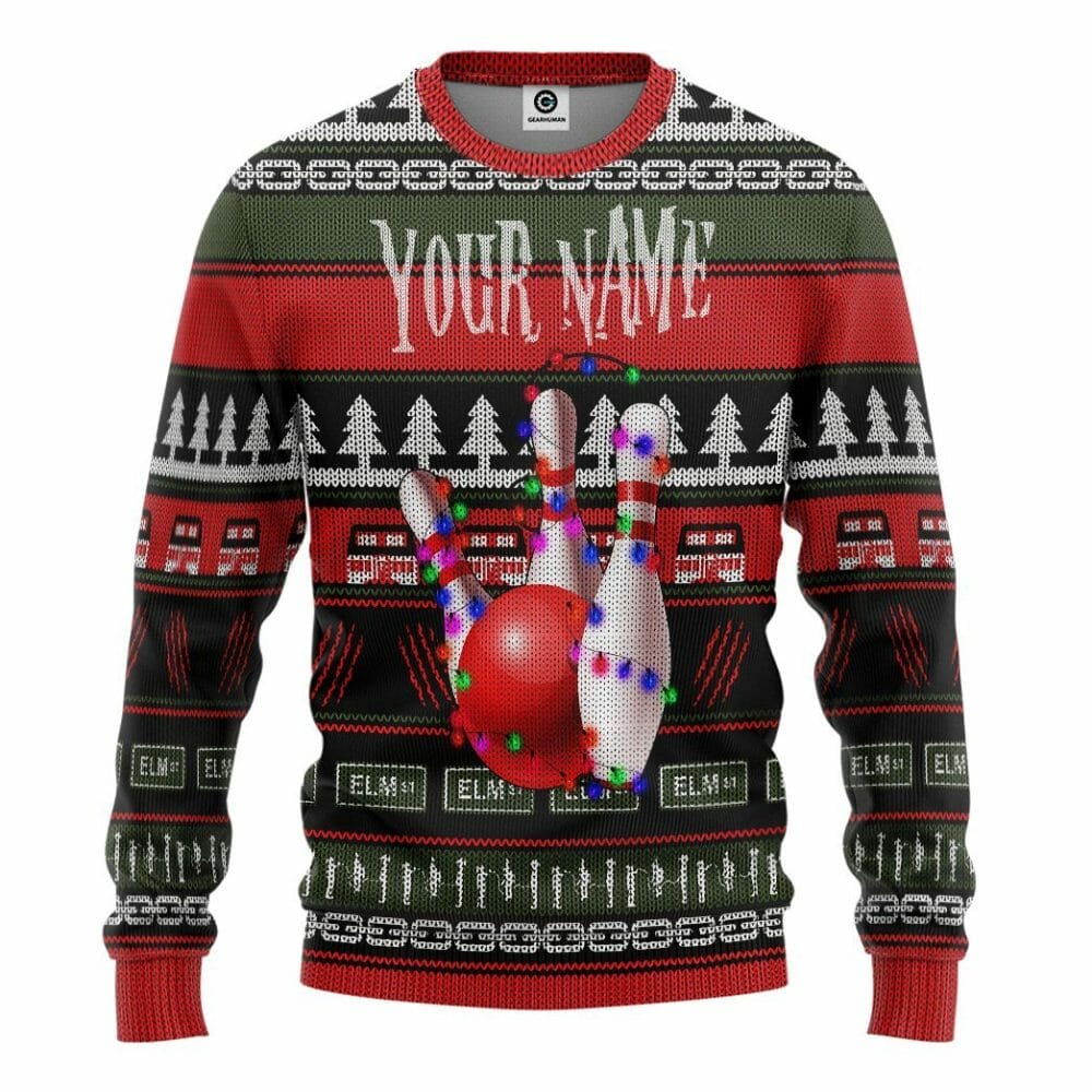 3D Custom Bowling Hässliche Weihnachten T-Shirt Hoodie Bekleidung