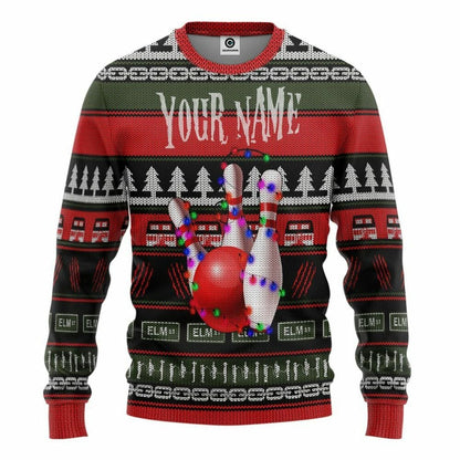 3D Custom Bowling Hässliche Weihnachten T-Shirt Hoodie Bekleidung