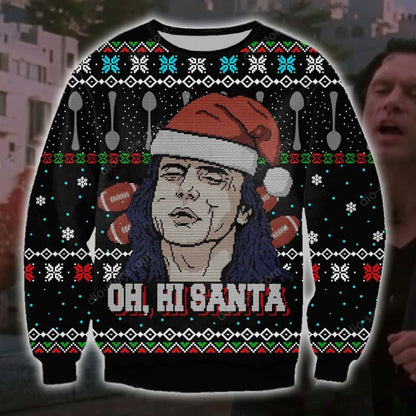 Oh Hi Santa 3D Christmas Ugly Sweater, Christmas Ugly Sweater, Christmas Gift, Gift Christmas 2024