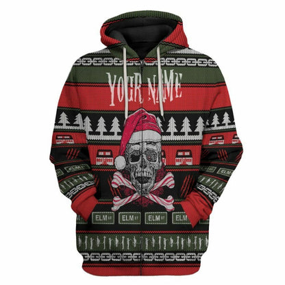 3D Custom Skul Hässliche Weihnachten T-Shirt Hoodie Bekleidung