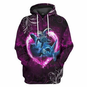 3D Pink Heart Sea Turtle Tshirt Hoodie Apparel