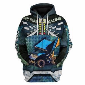 3D Dirt Track Racing Custom Name Tshirt Hoodie Apparel