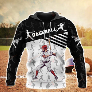 Baseball Cross Black Personalized 3D Hoodie, Christmas Ugly Sweater, Christmas Gift, Gift Christmas 2024