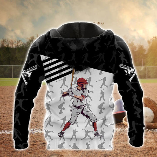 Baseball Cross Black Personalized 3D Hoodie, Christmas Ugly Sweater, Christmas Gift, Gift Christmas 2024