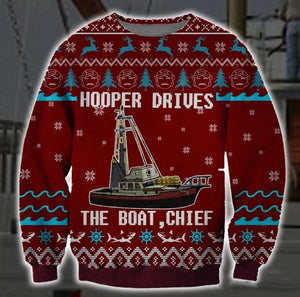 Hooper Drives Symbol 3D Christmas Ugly Sweater, Christmas Ugly Sweater, Christmas Gift, Gift Christmas 2024