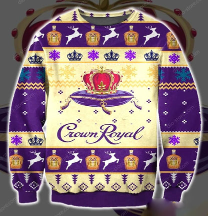 Crown Royal Pattern 3D Christmas Ugly Sweater, Christmas Ugly Sweater, Christmas Gift, Gift Christmas 2024
