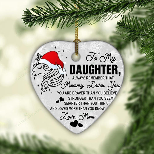 Christmas Unicorn To My Daughter Ornament, Christmas Gift, Christmas Decoration