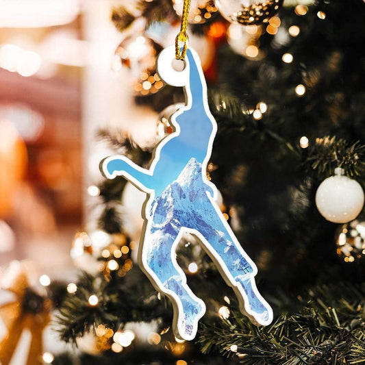 Climbing Mountain Peak Landscape Ornament, Happy Christmas Ornament, Christmas Gift, Christmas Decoration