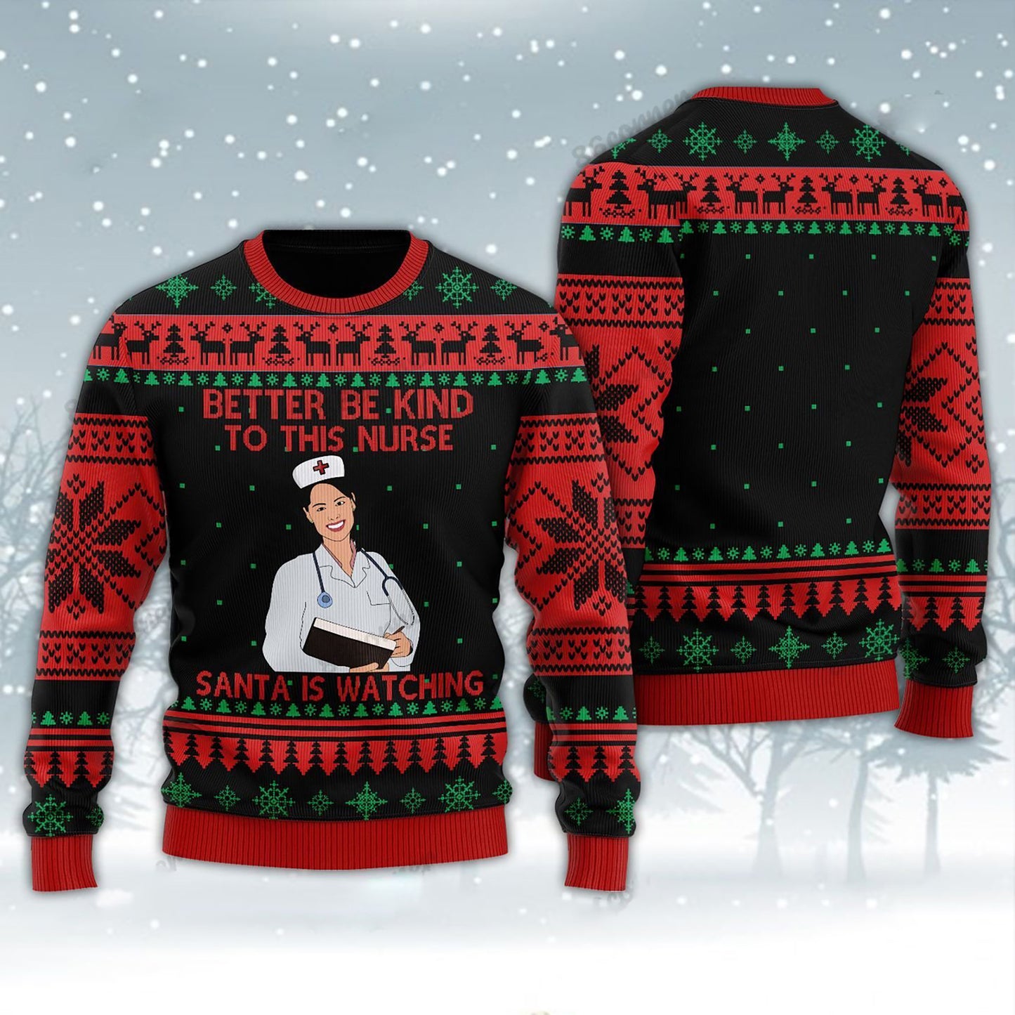 Be good with this nurse Ugly Sweater, Christmas Ugly Sweater, Christmas Gift, Gift Christmas 2024