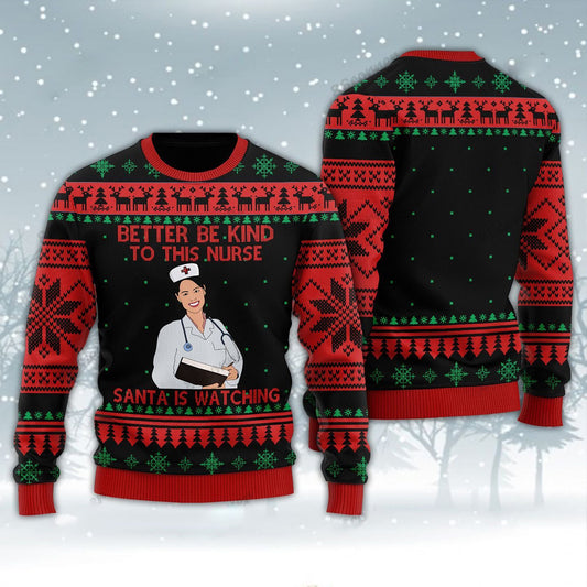 Be good with this nurse Ugly Sweater, Christmas Ugly Sweater, Christmas Gift, Gift Christmas 2024