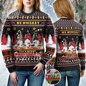 We Whiskey You A Merry Christmas Gnomes Ugly Sweater, Christmas Ugly Sweater, Christmas Gift, Gift Christmas 2024