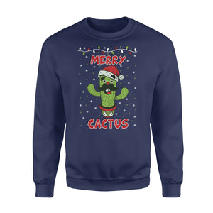 Merry Cactus Funny Ugly Christmas Sweater Merry Xmas Sweatshirt Gift Idea - Funny sweatshirt gifts christmas ugly sweater for men and women