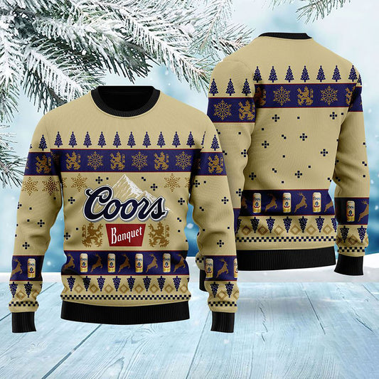 Coors Banquet Beer Logo 3D Christmas Ugly Sweater, Christmas Gift, Gift Christmas 2024
