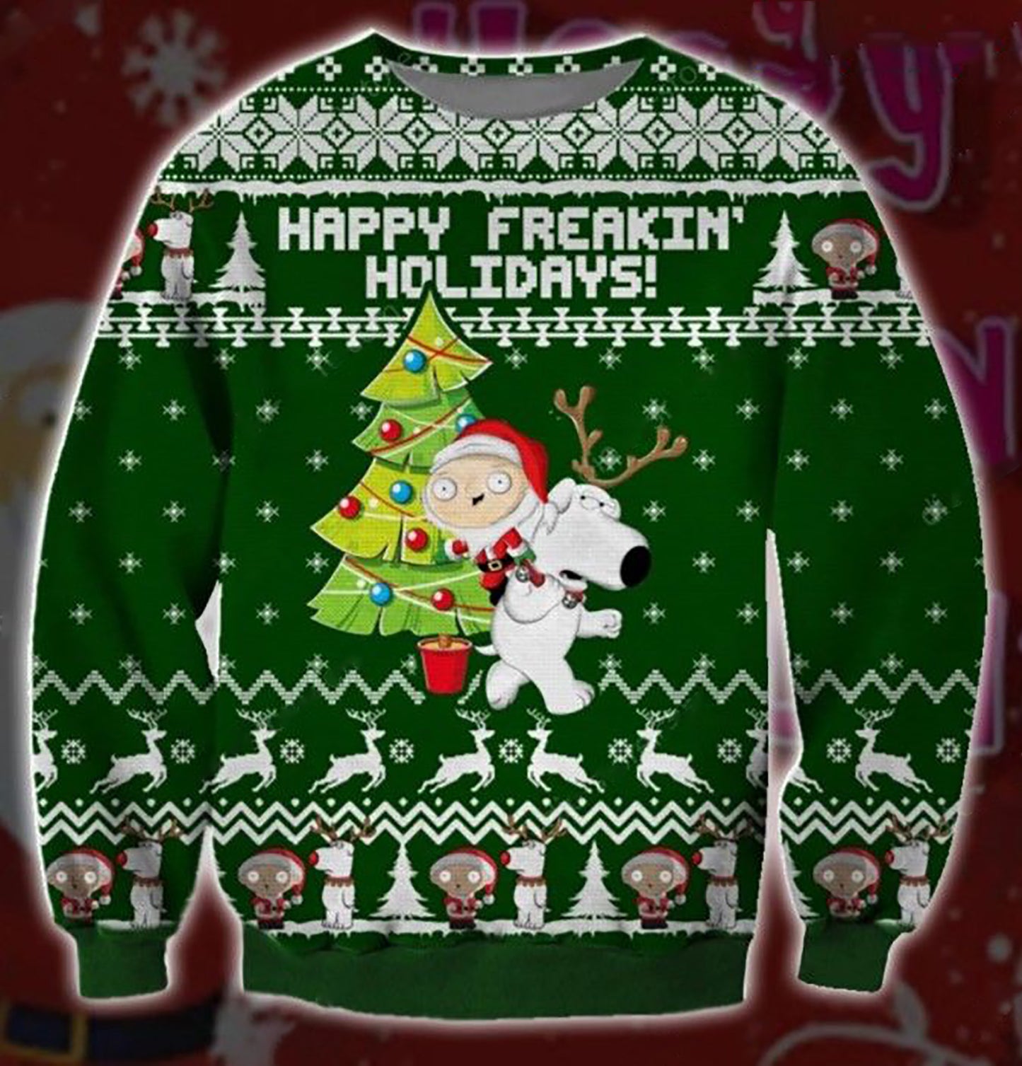 Happy Freakin Holidays 3D Christmas Ugly Sweater, Christmas Ugly Sweater, Christmas Gift, Gift Christmas 2024