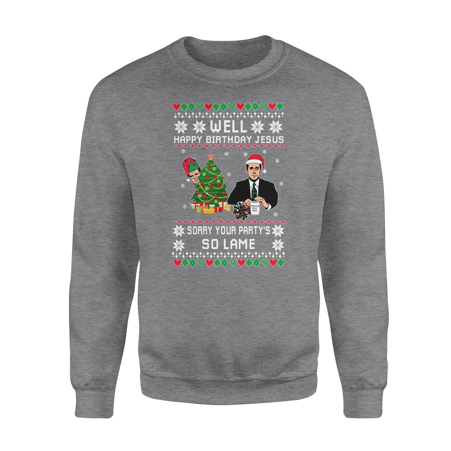 Happy Birthday Jesus Sorry Your Party's So Lame Funny Christmas ugly sweatshirt unique family gift idea