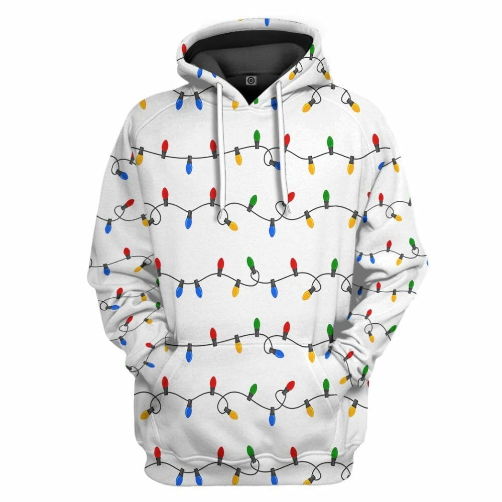 3D Weihnachtslicht Custom T-Shirt Hoodie Bekleidung