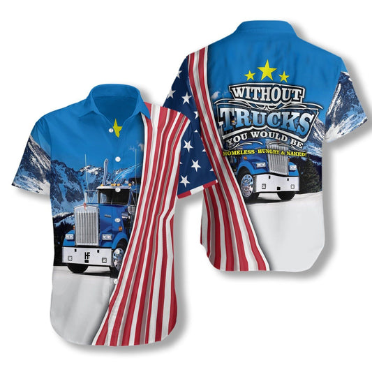 Trucker American Ez15 2408 Hawaiian Aloha Shirt Hawaiian Shorts Beach Short Sleeve, Hawaiian Shirt Gift, Christmas Gift