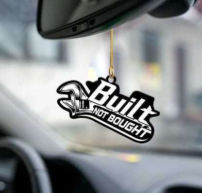 Built Not Bought-Sided Mica Ornament, Happy Christmas Ornament, Christmas Gift, Christmas Decoration