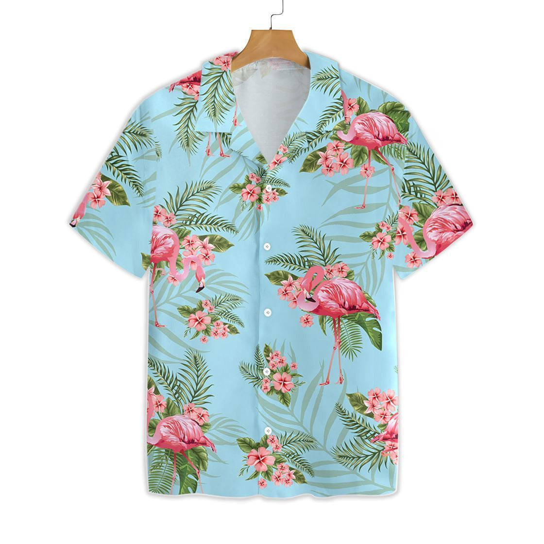 Tropical Workout Flamingo Never Skip Leg Day Pattern Hawaiian Shirt, Hawaiian Shirt Gift, Christmas Gift