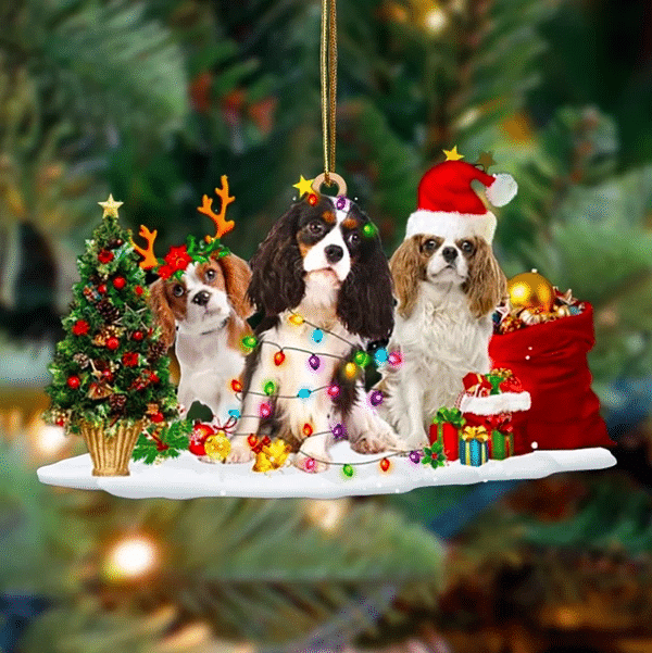 Cavalier King Charles Spaniel Christmas Ornament, Happy Christmas Ornament, Christmas Gift, Christmas Decoration