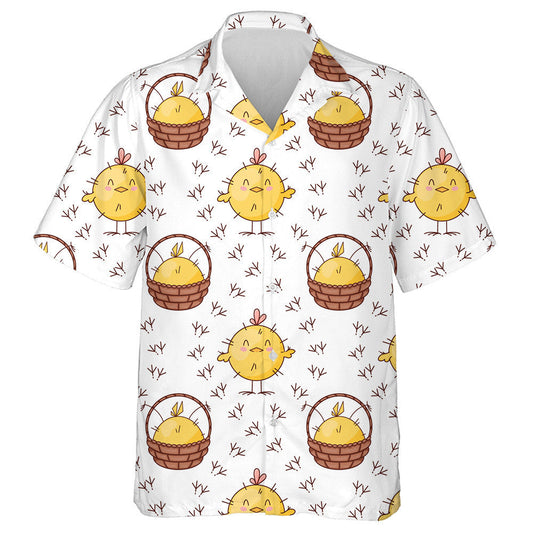 Baby Chicken And Trail Chick Makes With Footprint Hawaiian Shirt, Hawaiian Shirt Gift, Christmas Gift