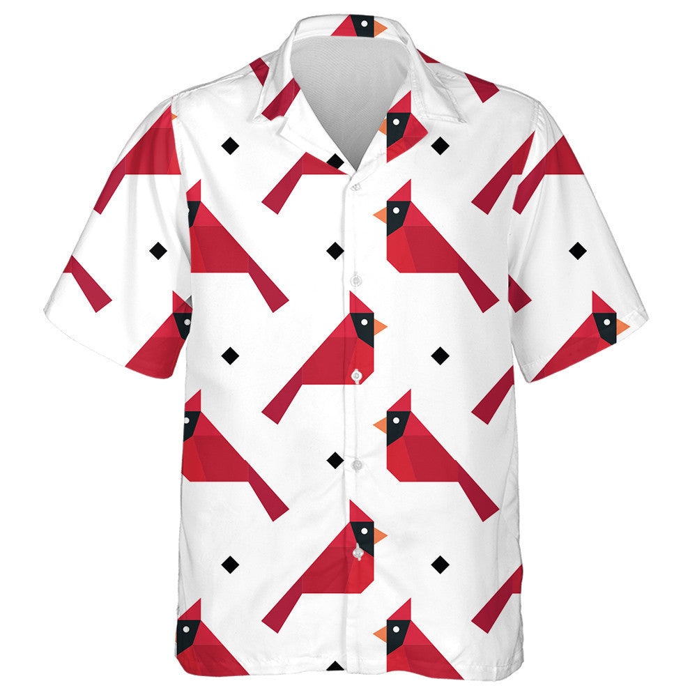 Little Funny Red Cardinal Bird Folded Paper Hawaiian Shirt, Hawaiian Shirt Gift, Christmas Gift