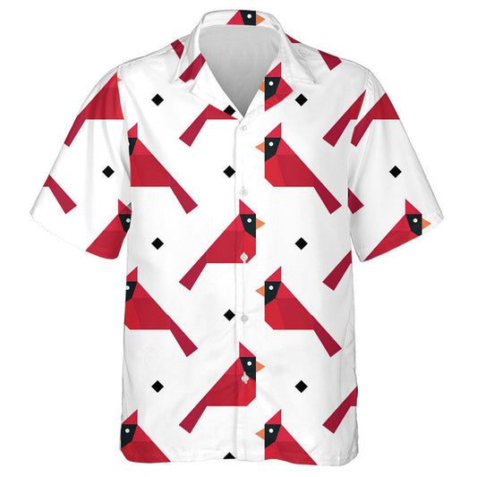 Little Funny Red Cardinal Bird Folded Paper Hawaiian Shirt, Hawaiian Shirt Gift, Christmas Gift
