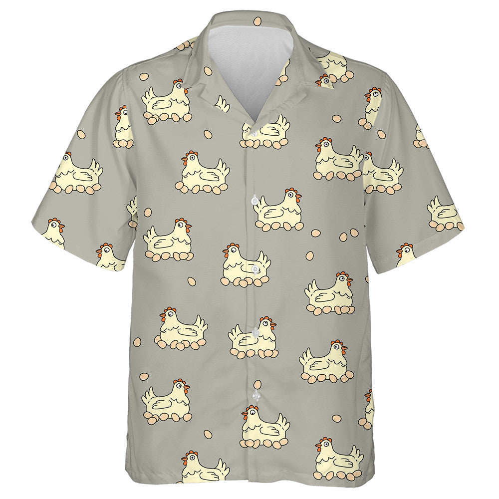 Funny Happy Hens Lay Eggs Hawaiian Shirt,Hawaiian Shirt Gift, Christmas Gift