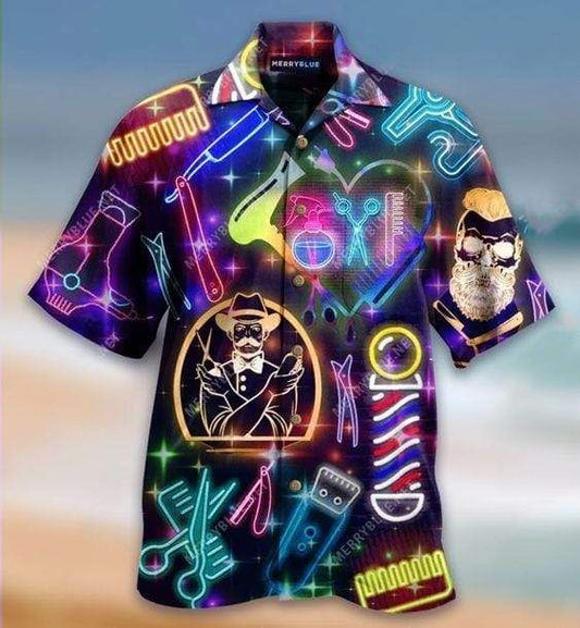 Hawaiian Aloha Shirts Barber Shop Haircut, Hawaiian Shirt Gift, Christmas Gift