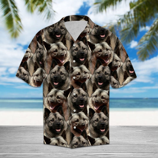 Norwegian Black Dog Vintage Style Hawaiian Shirt,Hawaiian Shirt Gift, Christmas Gift