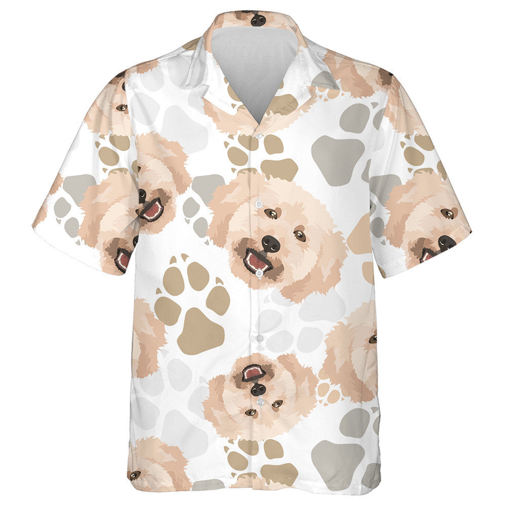 Face Of Poodle With Dog's Paws Hawaiian Shirt,Hawaiian Shirt Gift, Christmas Gift