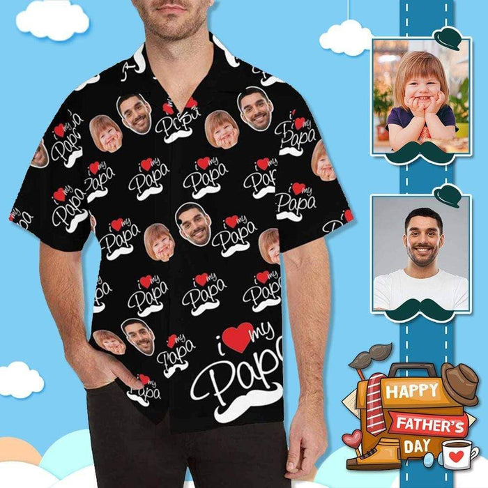 Custom Face Greatest Love Men's All Over Print Hawaiian Shirt, Hawaiian Shirt Gift, Christmas Gift