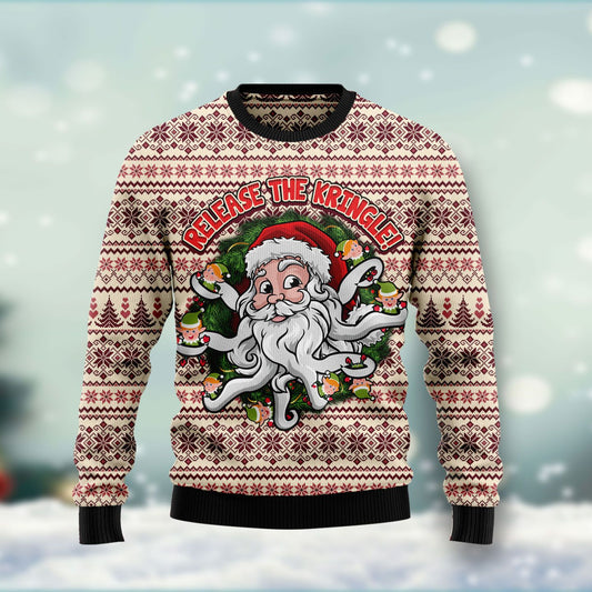 Funny Santa Claus Release The Kringle Ugly Christmas Sweater, Christmas Ugly Sweater,Christmas Gift,Gift Christmas 2022