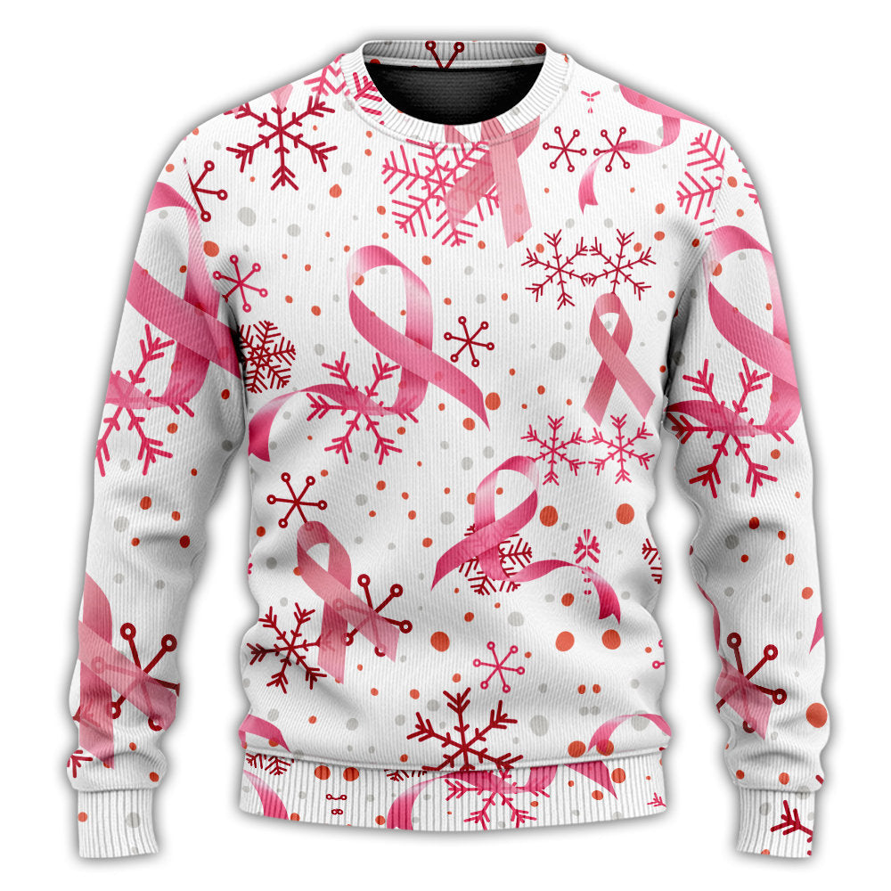 Breast Cancer Pink Ribbon Merry Christmas Ugly Christmas Sweater, Christmas Ugly Sweater, Christmas Gift, Gift Christmas 2024
