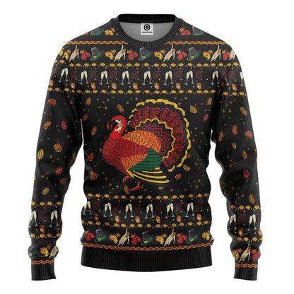 Casespring Party Turkey Christmas Sweater  For Men & Women  Adult Ulgy Christmas Sweater ,Christmas Gift,Gift Christmas 2024