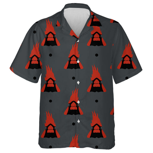 Funny Faces Of Red Cardinal Bird Geometrical Animal Hawaiian Shirt, Hawaiian Shirt Gift, Christmas Gift