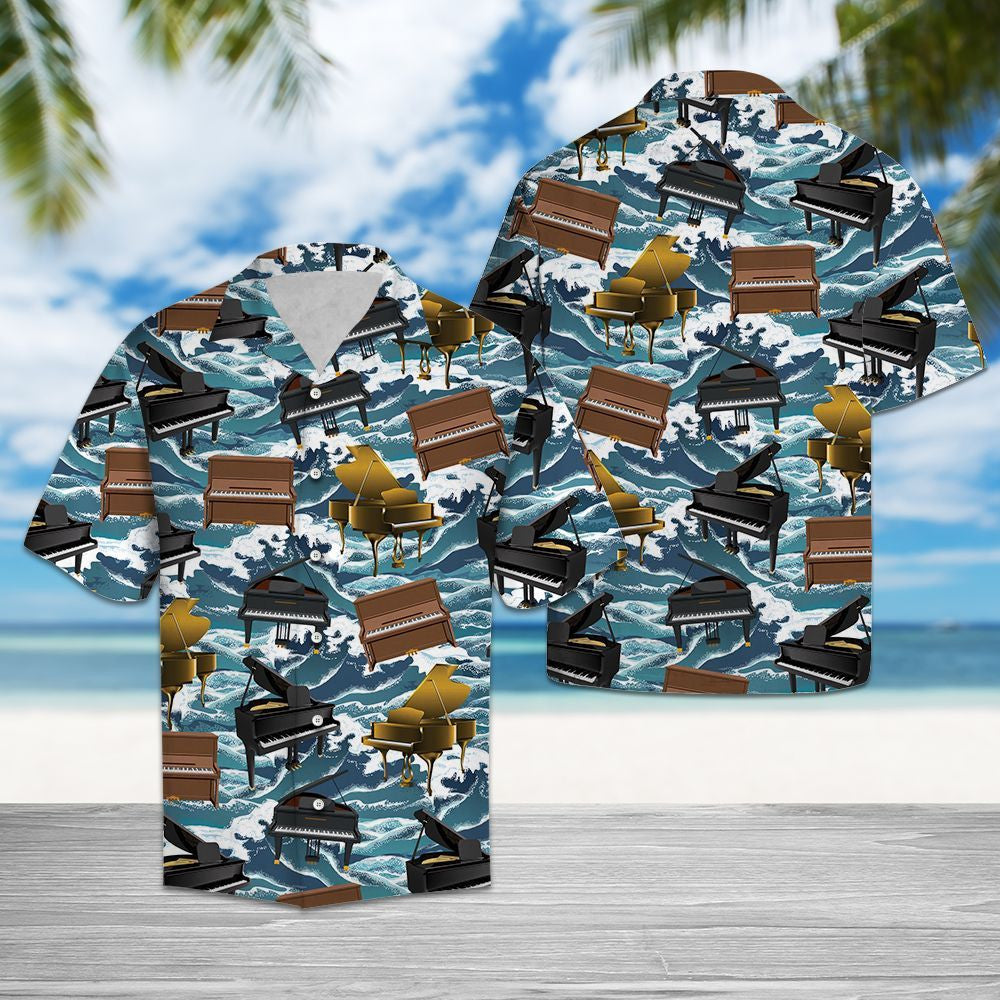 Piano For Summer Vintage Style Hawaiian Shirt,Hawaiian Shirt Gift, Christmas Gift