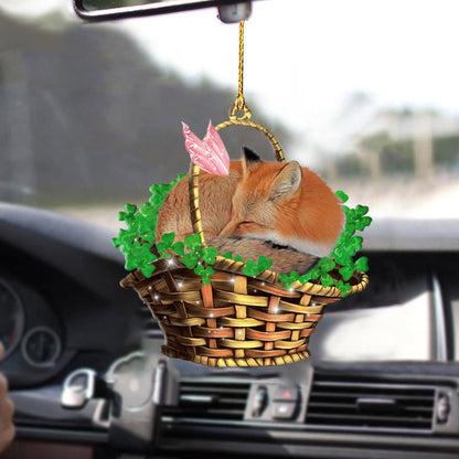 Fox Sleeping Funny Lucky Fairy Two Sided Ornament, Dog Car Hanging Ornaments, Christmas Decoration