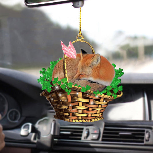 Fox Sleeping Funny Lucky Fairy Two Sided Ornament, Dog Car Hanging Ornaments, Christmas Decoration