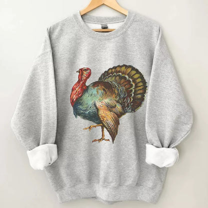 Vintage Thanksgiving Turkey Sweatshirt, Christmas Shirt, Christmas Sweatshirt Cute, Christmas Winter Sweatshirt