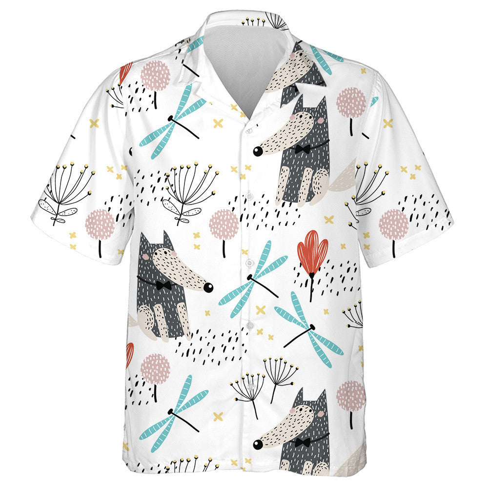 Bright Flying Dragonfly And Flower Meadow In The Woods Hawaiian Shirt, Hawaiian Shirt Gift, Christmas Gift