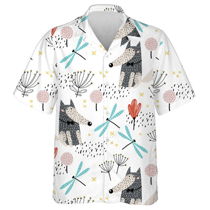Bright Flying Dragonfly And Flower Meadow In The Woods Hawaiian Shirt, Hawaiian Shirt Gift, Christmas Gift