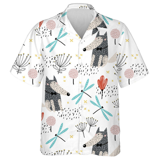 Bright Flying Dragonfly And Flower Meadow In The Woods Hawaiian Shirt, Hawaiian Shirt Gift, Christmas Gift