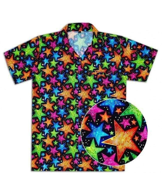Design Hawaiian Shirt Multicolor Christmas Black Stars ,Hawaiian Shirt Gift, Christmas Gift
