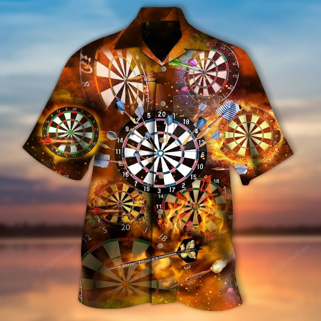 Gift For Darts Lover Born To Play Darts Design Hawaiian Shirt, Hawaiian Shirt Gift, Christmas Gift