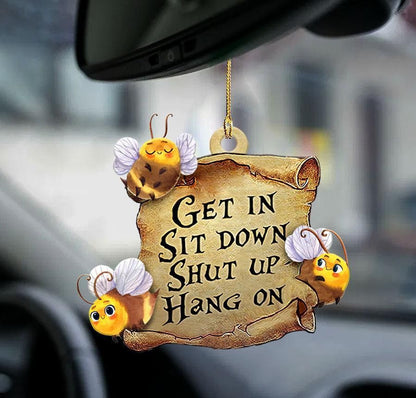 Bee get in two sided ornament, Christmas Ornament Gift, Christmas Gift, Christmas Decoration