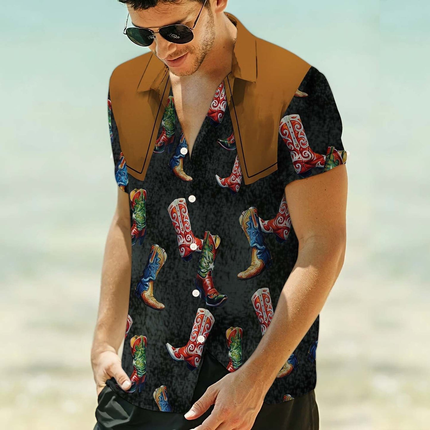 Old Fashion Cowboy Boots For Luxuxry People Pattern Hawaiian Shirt, Hawaiian Shirt Gift, Christmas Gift