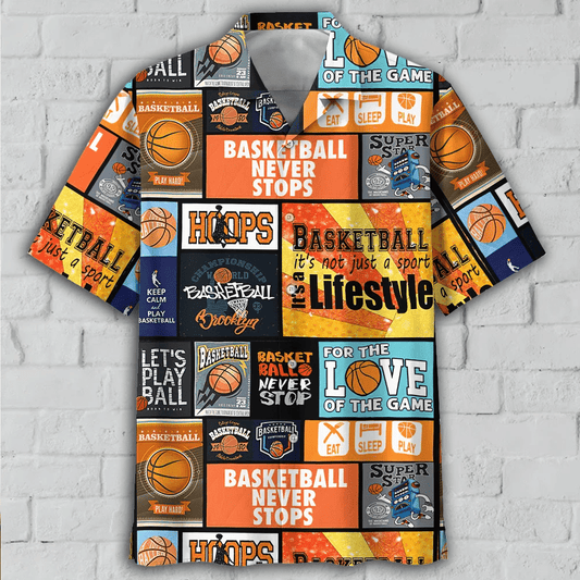 Symbol Basketball Watercolor Design Hawaiian Shirt,Hawaiian Shirt Gift, Christmas Gift