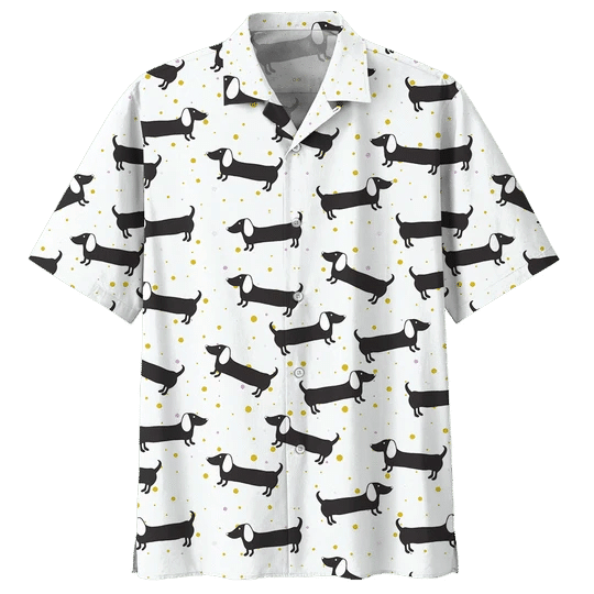 Funny Dachshund Watercolor Design Hawaiian Shirt,Hawaiian Shirt Gift, Christmas Gift